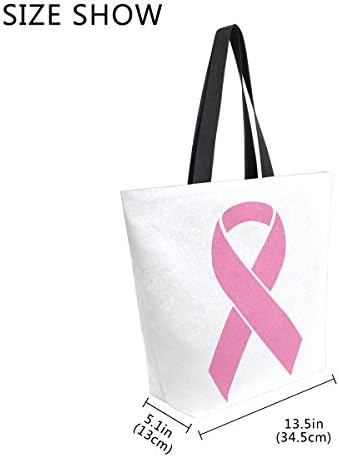 ZZXXB svijest o raku dojke ružičasta traka za višekratnu upotrebu torba za kupovinu namirnica teška Platnena