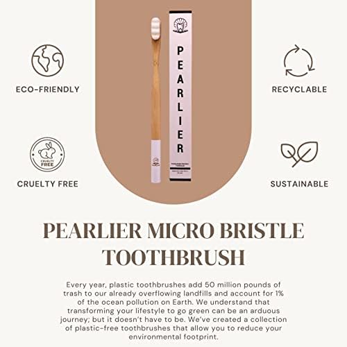 PEARLIER meka čekinja četkica za zube osetljiva zubi bambus četkica za zube za odrasle i decu sa gingivitisom,
