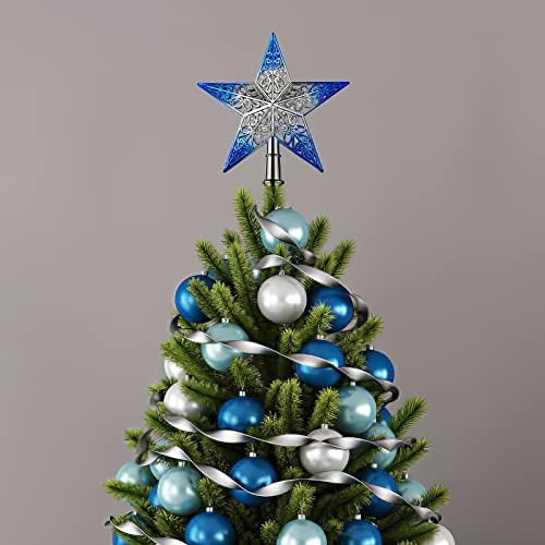Aboofan božićno stablo staklo od božićne stablo topkere ukras zvezdica Trup šuplje dizajnirani topper za