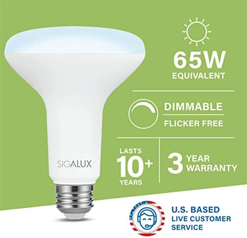 Sigalux LED Flood Lights Indoor, BR30 LED sijalica 65W ekvivalentna, udubljene sijalice sa mogućnošću zatamnjivanja