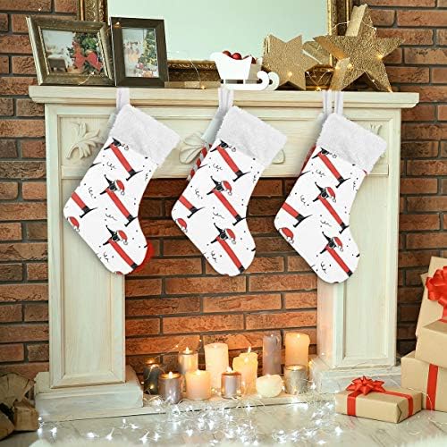 Alaza Božićne čarape Lijep jazavčar pas klasični personalizirani veliki ukrasi za čarape za obiteljski odmor