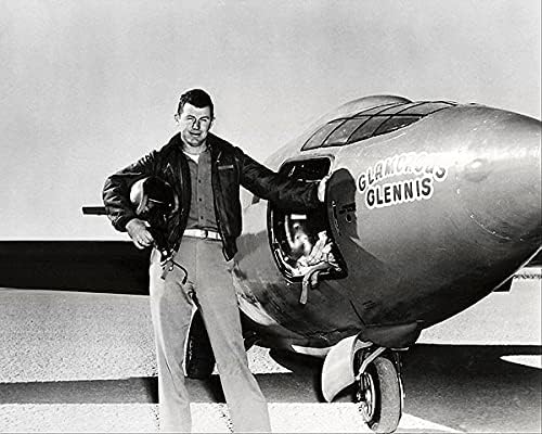Chuck Yeager W / Bell X-1 avion 11x14 srebrni Halid Photo Print