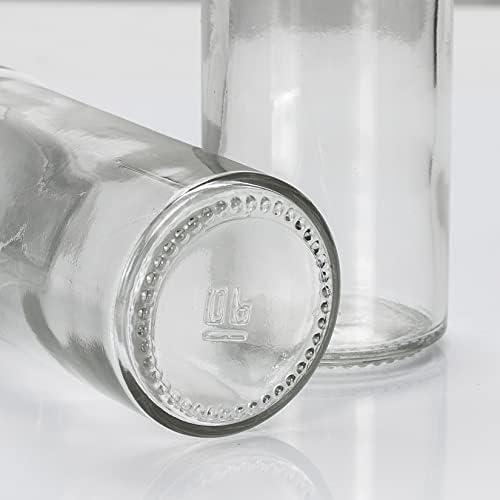 Tianifa 2 kom Staklene staklenke / boce - 3oz praznih okruglih začinskih kontejnera s nepropusnim metalnim