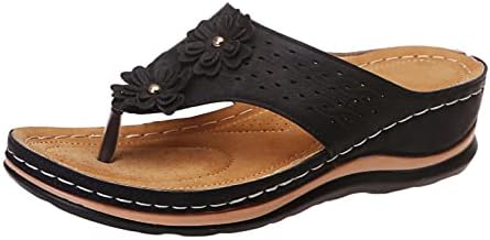 Gufesf Flip Flops za žene Stan, Žene Udobne pješačke flop sandale Atletski sandalovi Thong T Strap papuče