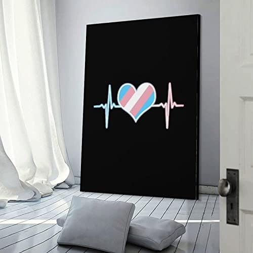 Transrodna Zastava Heart Beat štampana slika zidna Umjetnost moderna umjetnička djela vertikalna viseća