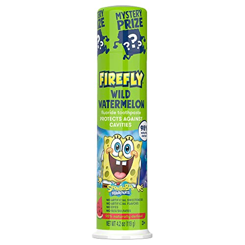 FIREFLY Spongebob prirodni ukus fluoridne paste za zube Anticavity, divlja lubenica, 4.2 unca