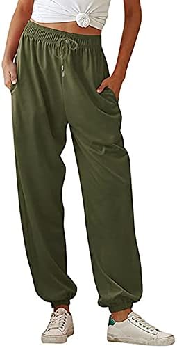 Beuu ženske pamučne dukseve sa bočnim džepovima nacrtač elastične manžetne vještačke vještake jogger hlače