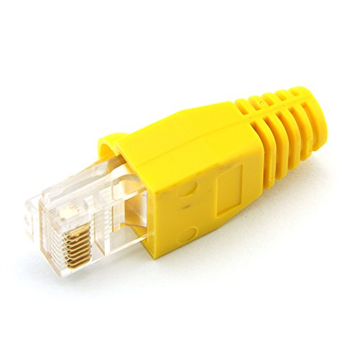 Maxmoral 100-Pack CAT5E CAT6 RJ45 Ethernet mrežni kabl čizme za rasterećenje naprezanja-žute