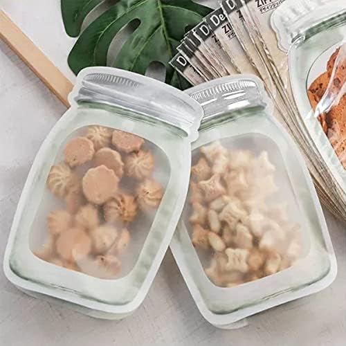 Enkrio 20 kom Mason Jar Zipper Bags Storage višekratna torba za hranu za Snack Sandwich Nuts kolačići hermetički