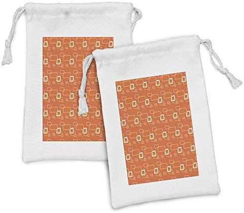 Lunarna moderna torbica od narančaste tkanine 2, pravokutni oblici u ponavljajućeg dizajna geometrijskog