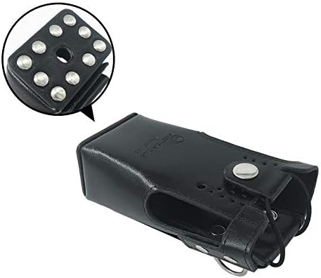 Amasu Crna tvrda kožna torbica držač za nošenje futrola kompatibilan sa prijenosnim radiom HT750