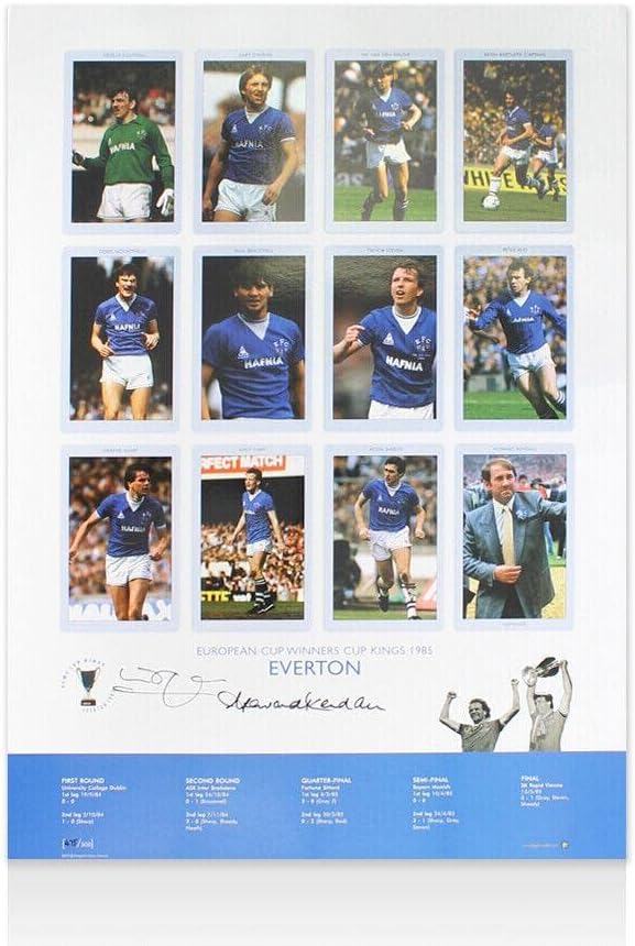 Kevin Ratcliffe i Howard Kendall potpisao je Everton fotografija - Europska kupa kraljevi 1985 - AUTOGREM