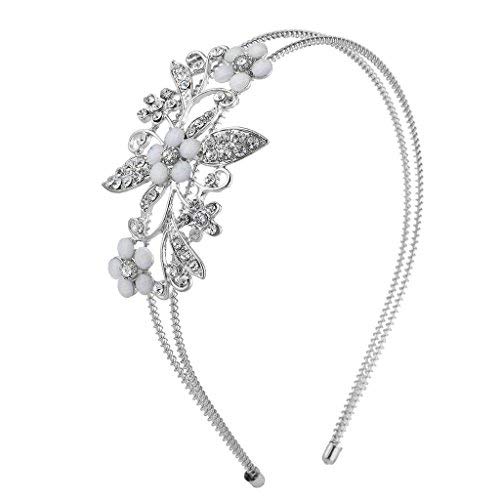 LUX dodatna oprema srebrni ton kristalni vještački dijamant bijeli cvijet cvjetna zavojnica za glavu