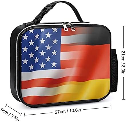 Američke I Njemačke Zastave Višekratna Torba Za Ručak Izolovana Kutija Za Ručak Za Kancelarijski Posao Izlet