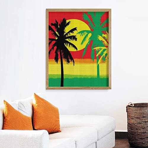 Palma u Jamajci boja 5d DIY Dijamantni bojling crtež cijelog bušilice brojevi Kompleti Slike umjetnosti