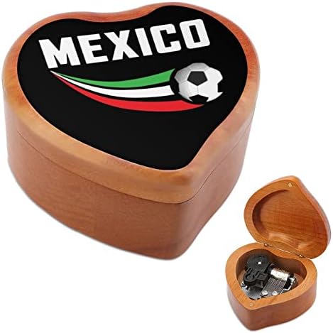 Meksiko Flag Soccer Wood Music Box Vintage Musical Box Poklon za Božić Rođendan Valentinovo