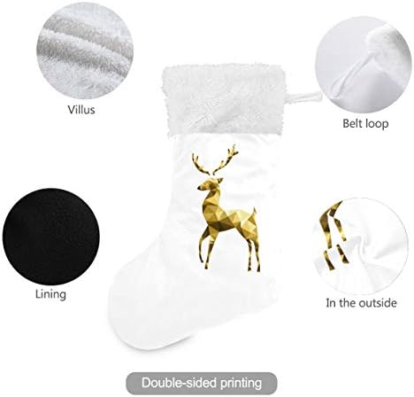 Pimilagu Božićne zlatne elkove božićne čarape 1 paket 17.7 , viseći čarape za božićnu ukrasu
