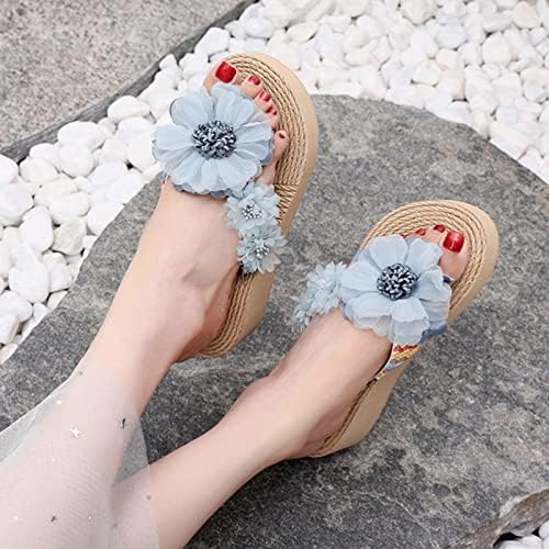 Papuče za žene modne proljeće i ljetne žene Flip flops debeli donji klin peta lagani čvrsti boju cvjetni
