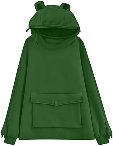 Tantisy ženska dukserica za hoodie šivanje trodimenzionalnog gornjeg odjeće džep simpatični dizajn Osnovni