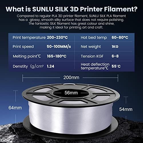 3D štampač svilena filament i ploča za sunčanje sjajna svilena ploča 1,75 mm, glatka svilena površina, odlično