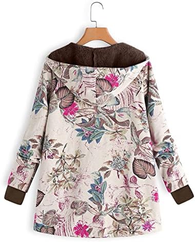 Cvjetni kaput Listha plus veličina Ženska vintage jakna Oplaća topli kaput