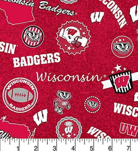 Dizajn domaće države pamučne tkanine Univerziteta u Wisconsinu-najnoviji uzorak-prodaje Yard-Sykel NCAA
